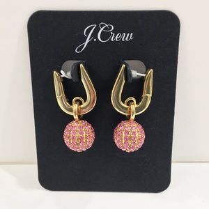 J. Crew Pavé Ball Huggie Hoop Earrings